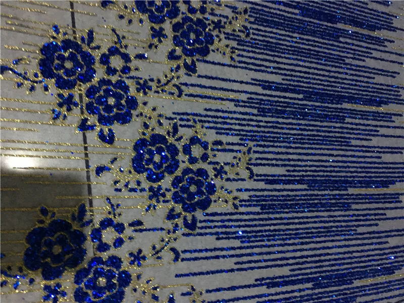 

Good flowers design H-88 Sparkly french Net african printed glitter sequence sequin lace fabric for wedding party dress