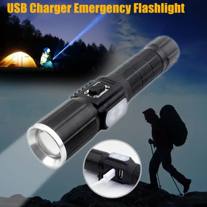 Ультра Brigh зум зарядка через USB светодиодный тактический фонари Аварийной кемпинговые лампы наружного освещения инструмент-M25