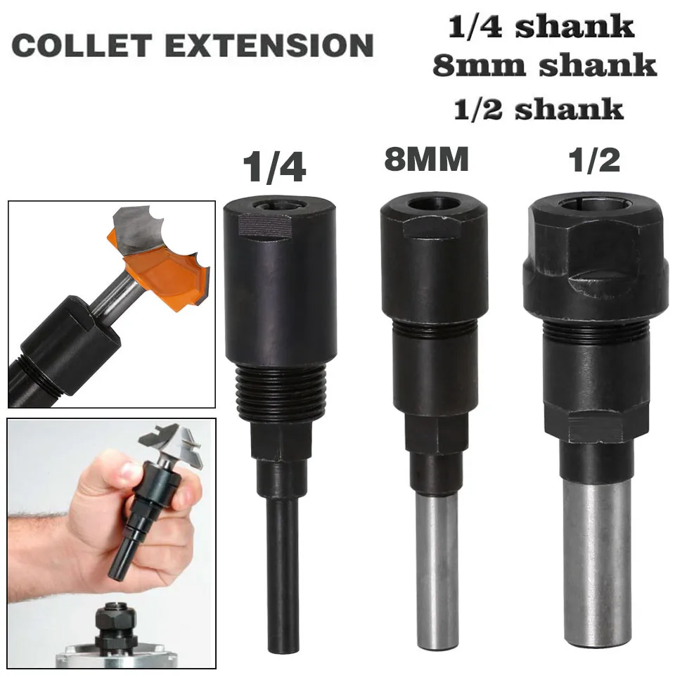 1 шт. 1/" 8 мм 1/2" хвостовик гравировальный станок удлинитель 90 мм Фреза цанговый патрон Держатель Деревообрабатывающие инструменты дешевая цена