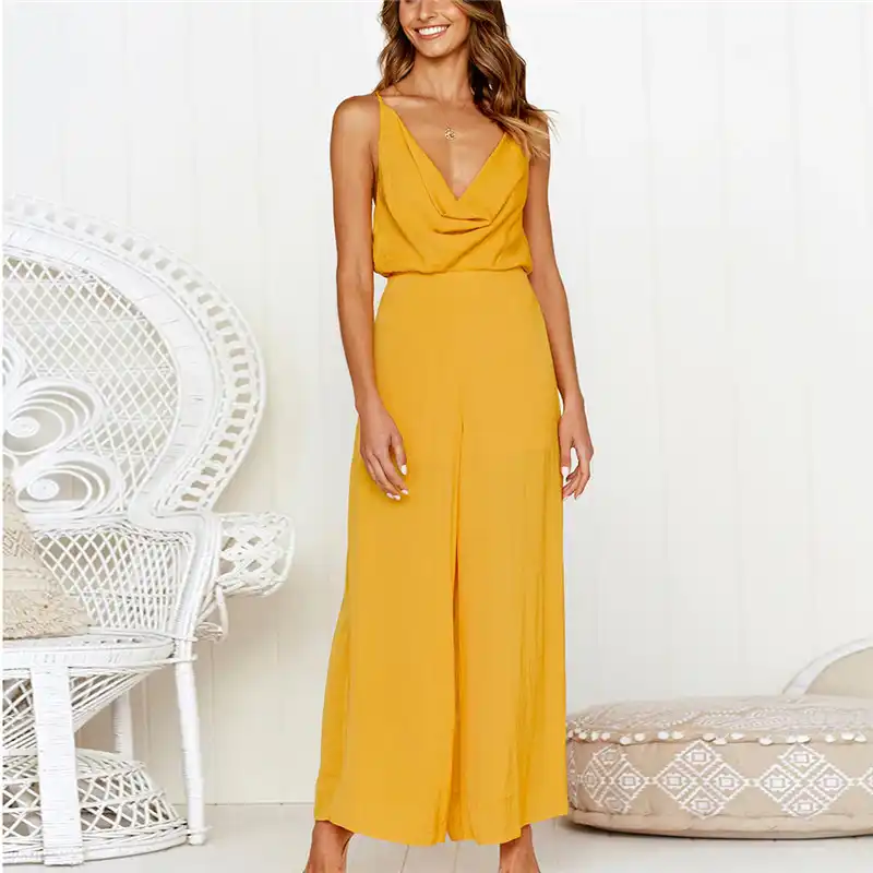 strap jumpsuit wide leg