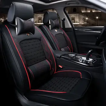 

New linen + leather travel seat cover, four seasons GM, for Toyota Honda Ford Volkswagen and other general models supporting