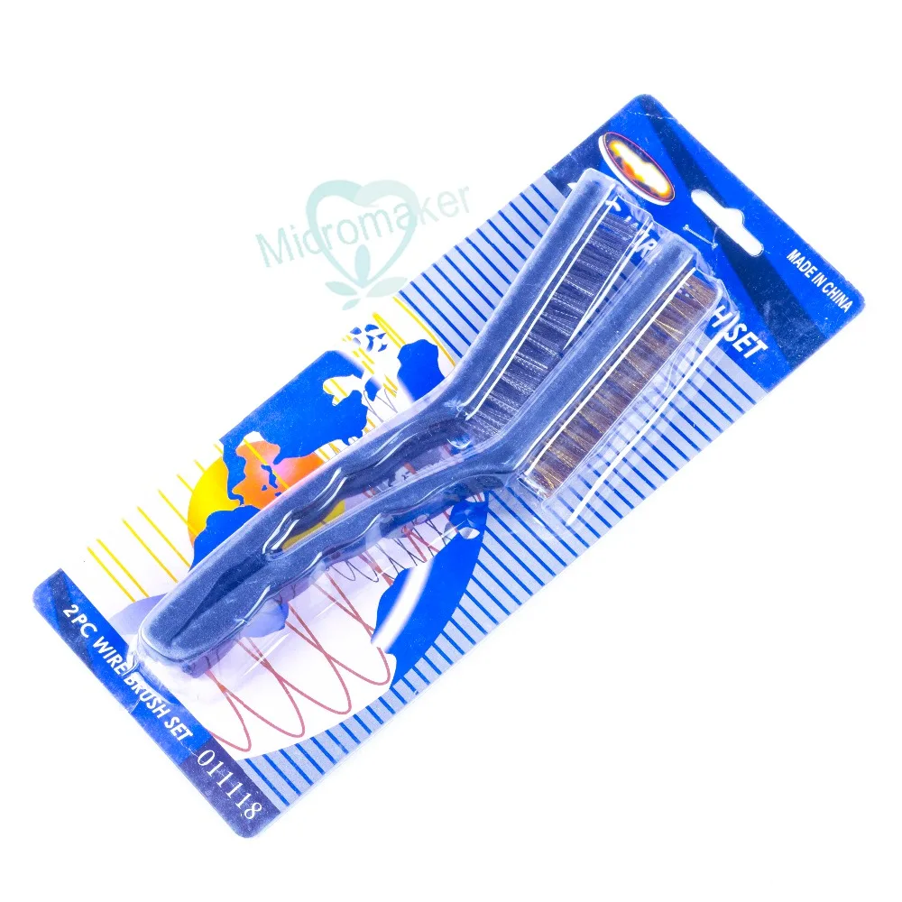 2pcs Brass Stainless Steel Wire Brush For Instrument Burs Stainless Steel Brass Wire Brush