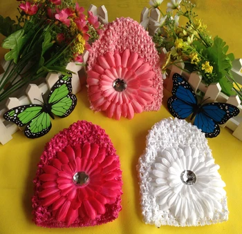 

free shipping,120pcs/lot baby boy girl beanie knitted summer sun hat cap +daisy flower
