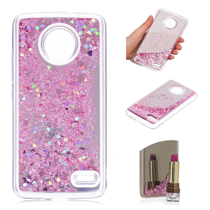 

Dynamic Liquid Quicksand Glitter Phone Case For Motorola Moto E4 / E4 Plus Mirror Case Back Cover E4 E4 Plus Europe Version