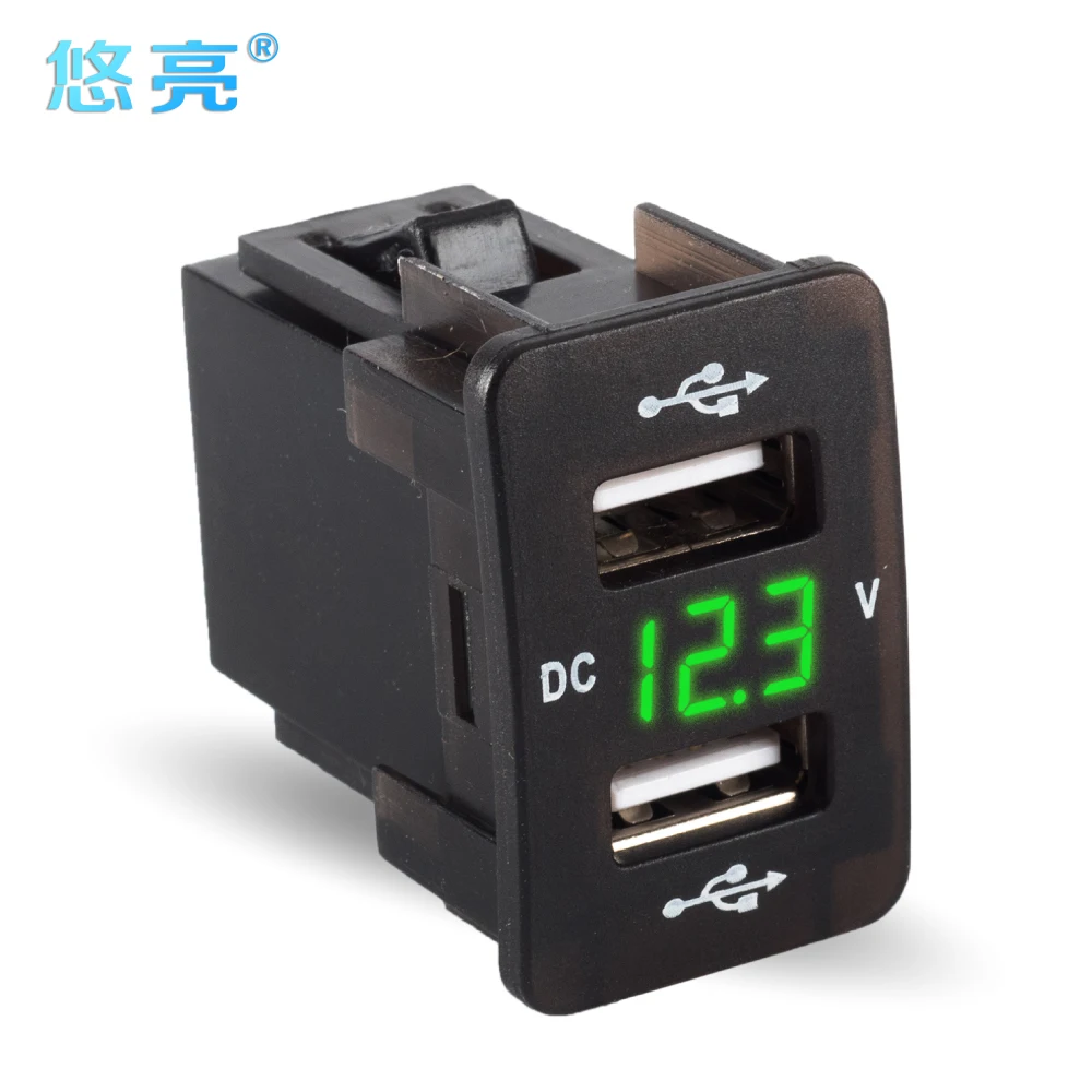 For Honda Jazz Voltage Meter 5V 4.2A USB Dual Car Charger With