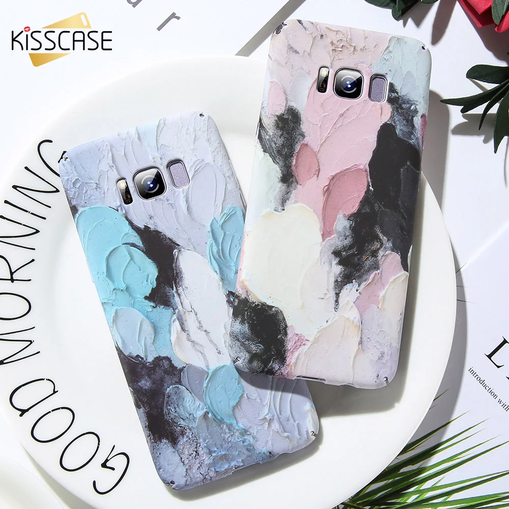 

KISSCASE 3D Graffiti Ink Paint Case For Samsung Galaxy S8 S9 A50 S7 edge Relief Luminous Cases For Samsung S8 A8 A7 A9 2018 Case