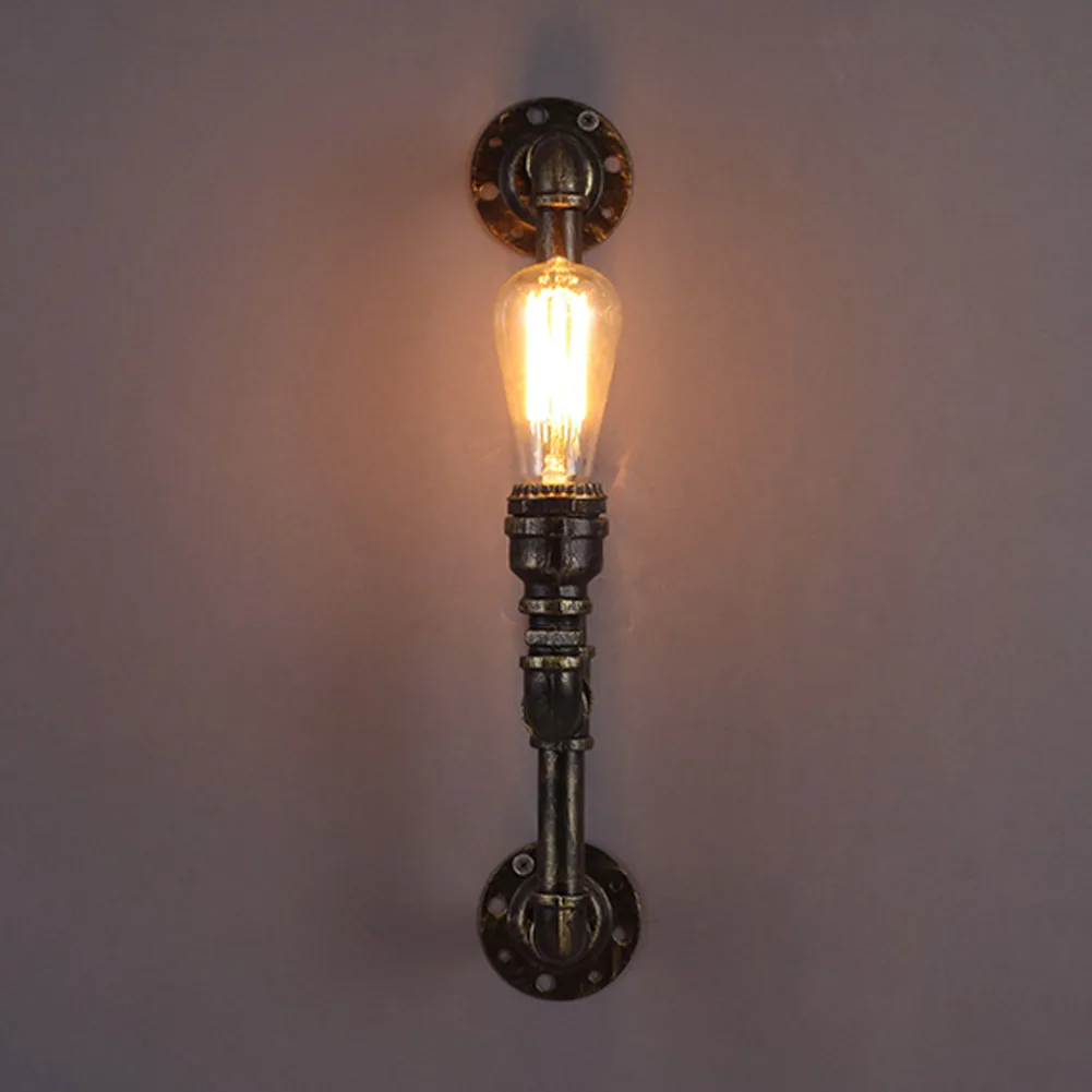 Metal Wall Sconce Retro Water Pipe E26/E27 Bulb Base Industrial Bar Coffer Shop Home Indoor Vintage Deco Antique Lamp Luminaria
