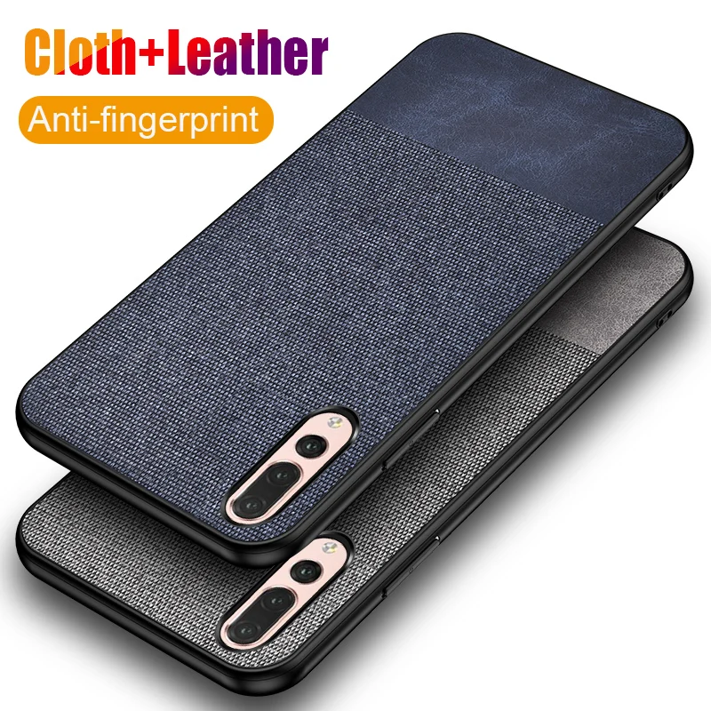 

Leather Cloth Texture Phone Case For huawei p20 lite Luxury Soft Silicone Fabric Slim Back Cover For huawei p20 pro Cases Funda