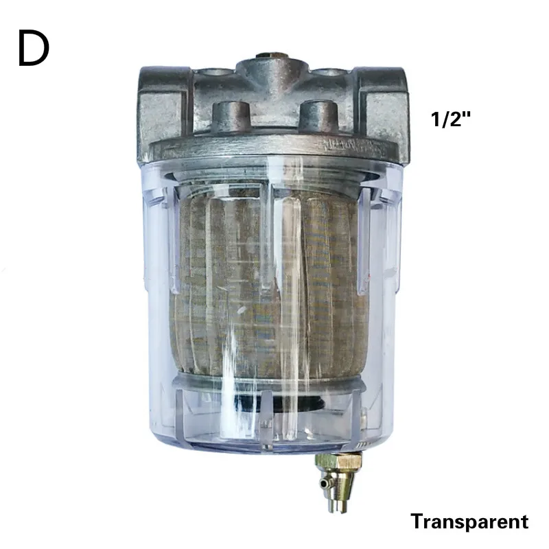120л/ч масляный фильтр полностью алюминиевый прозрачный стакан 3/" 1/2" средний топливный фильтр водоотделитель для котла и горелки
