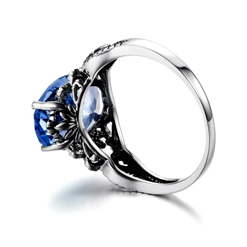 Szjinao Custom Processing 925 Sterling Silver Sapphire Rings Christmas Gift Europe Delicate Adorn Vintage Jewelry