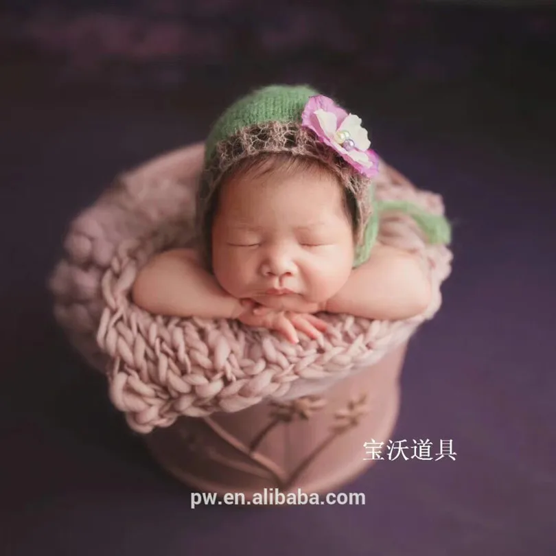 

Mauve Newborn Photo Props Stretch Knit Blanket Thin and Thick Posing Fabric Faux Merino Wool Blanket Stretch Knit Layer