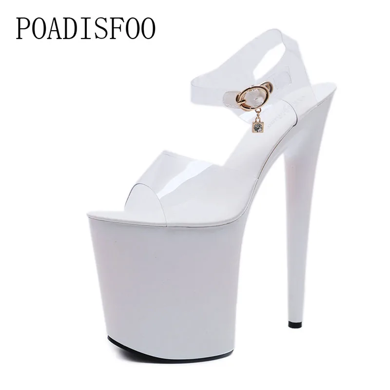 

POADISFOO 2018 Women 20cm night club, women's shoes waterproof table Rome fish mouth lady's high heel sandals. LFD-701-1