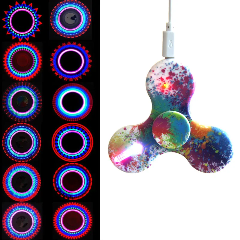 USB Charge Cool Fid Spinner Light Hand Spinner Fid Toy LED