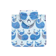 Пляжное полотенце с капюшоном для малышей; милый пуловер с рисунком Кита и якоря; пончо для плавания и бассейна; накидка; банная веревка; многофункциональная накидка