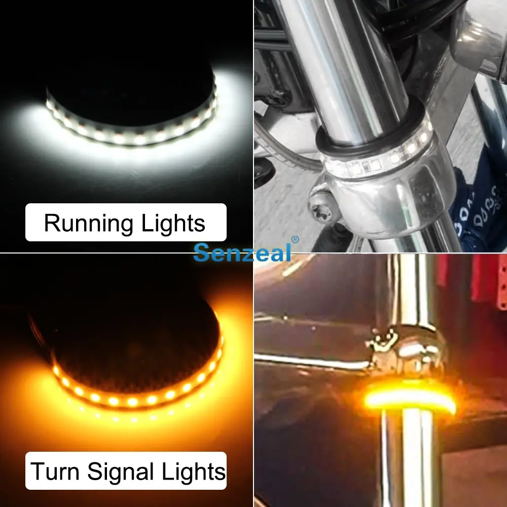 Senzeal мотоцикл 12V вилка LED указатель поворота полоса Supeb яркий Янтарный