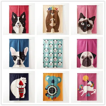 

Cartoon Cute Animal Dog Cat Panda Half-curtain Window Customize Partition Home Toilet Restaurant Kitchen Door Curtains