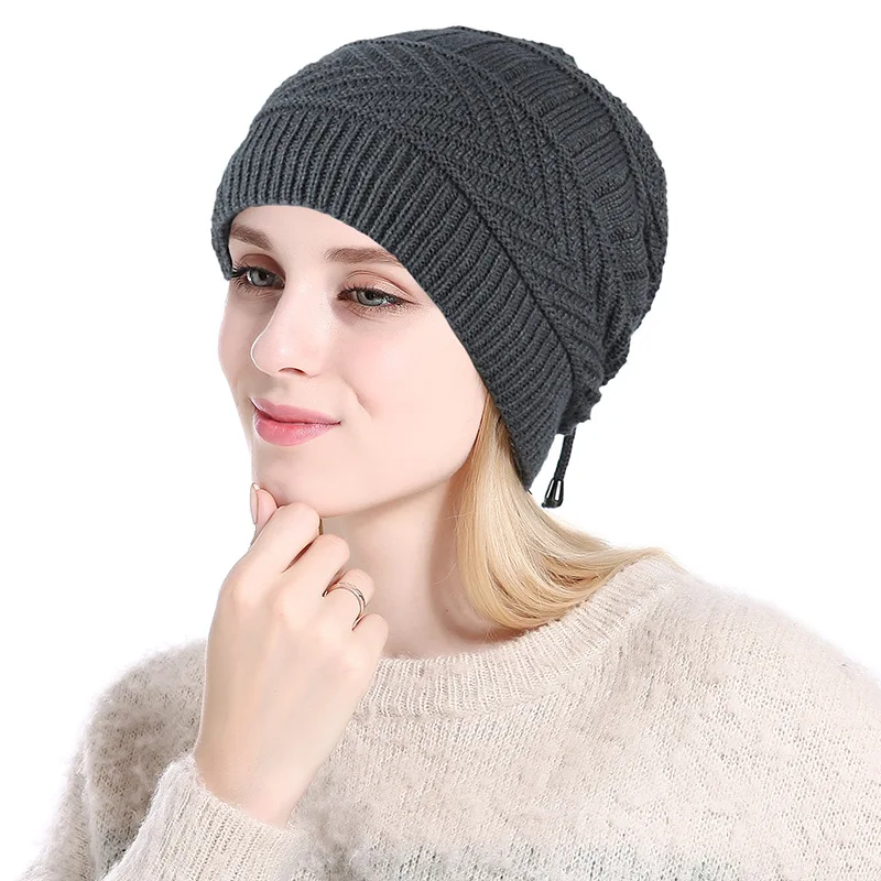 Конский хвост бини зимние Skullies Beanies шапки Дамская Мода Многофункциональная теплая шапка для женщин уличная женская вязаная шапка Z104