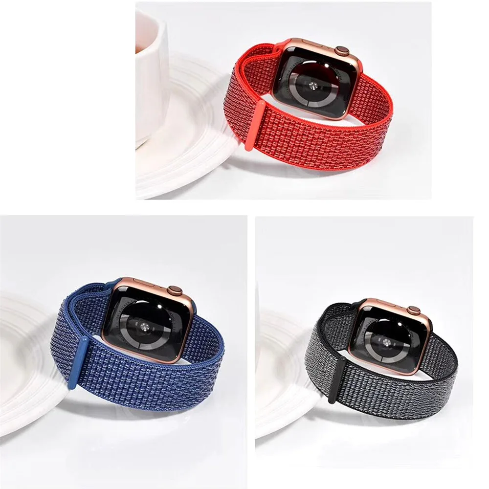 Нейлоновый ремешок для часов аpple 42 мм 38 iwatch 4 band 44 40 и высококачественный Браслет