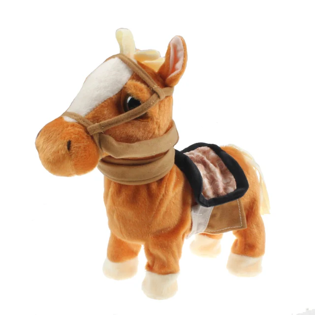 30cm Electric Horse Plush Toy Music Sound Walking Machinery Pony