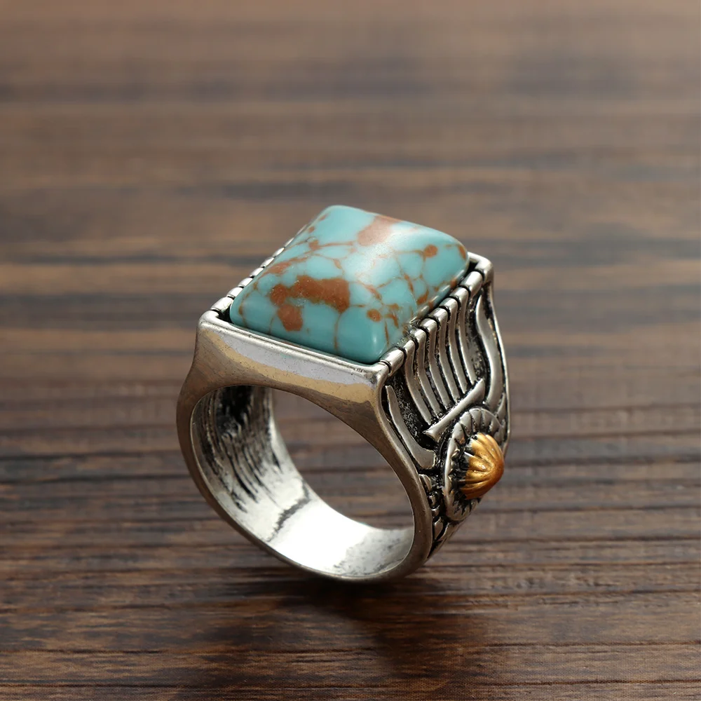 Wholesale Navajo Indian Handmade Silver Turquoise Ring Women Men Vintage Jewelry