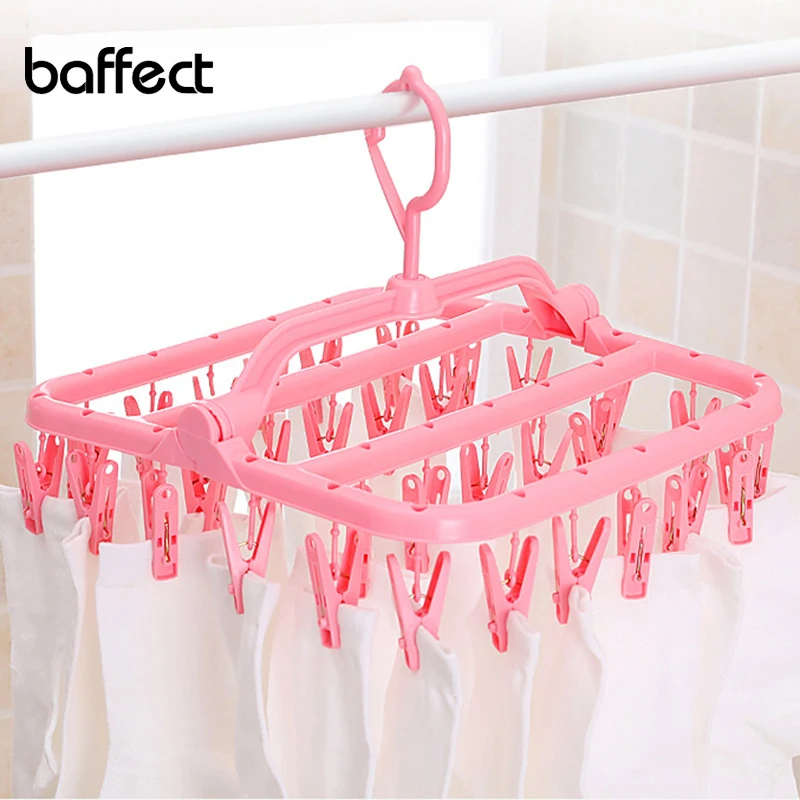2018 New 32 Pegs Clothes Drying Rack For Socks Underwear Bra Folding