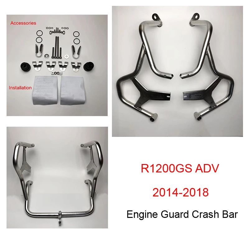 

R1200GS Motorcycle Engine Guard Crash Bar Protector Bumpers For BMW R1200GS ADV 2014 2015 2016 2017 2018 Adventure