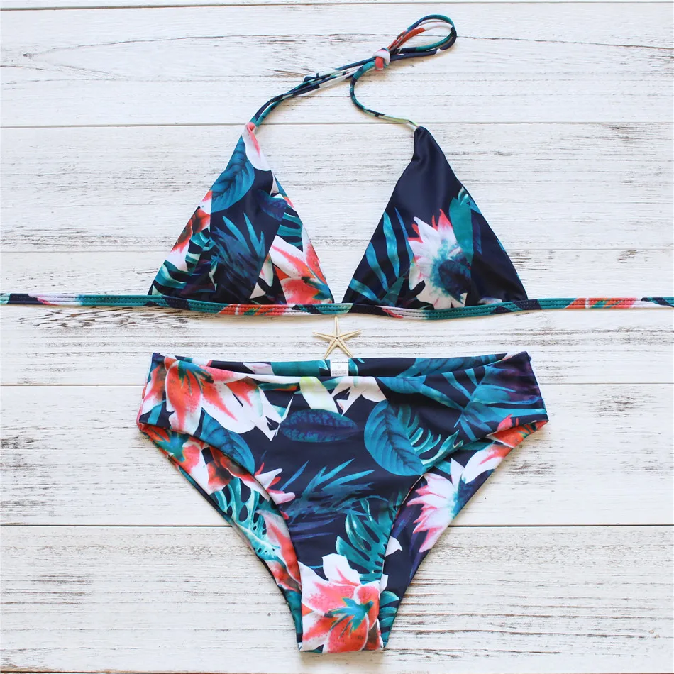 

New 2017 New Style Hot Bikinis Women Sexy Bandage Push up Bikini Set Red Slim Swimwear Vintage Swimsuit Biquini
