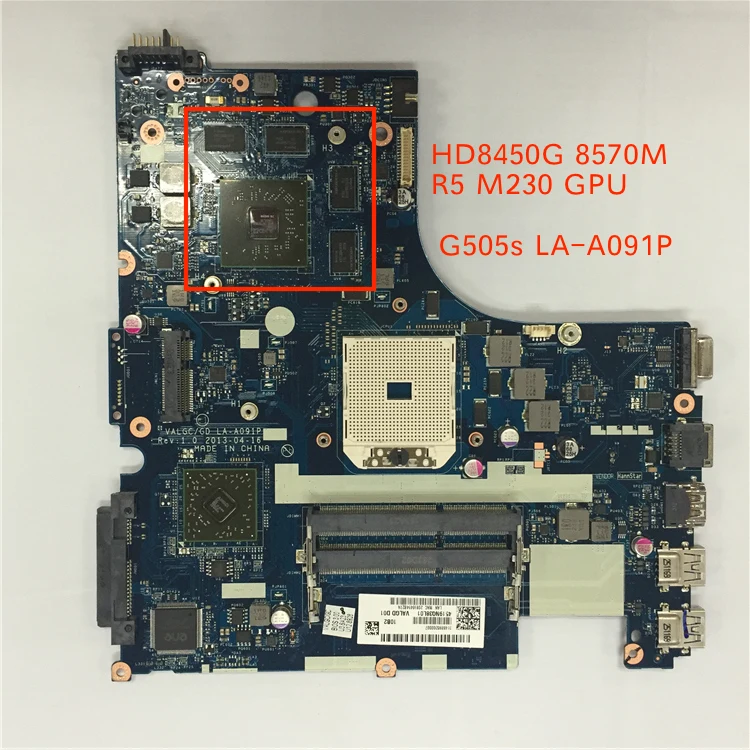 Подлинная VALGC_GD LA-A091P основная плата для lenovo G505S материнской платы ноутбука pc с HD8450G HD8570M R5 M230 GPU