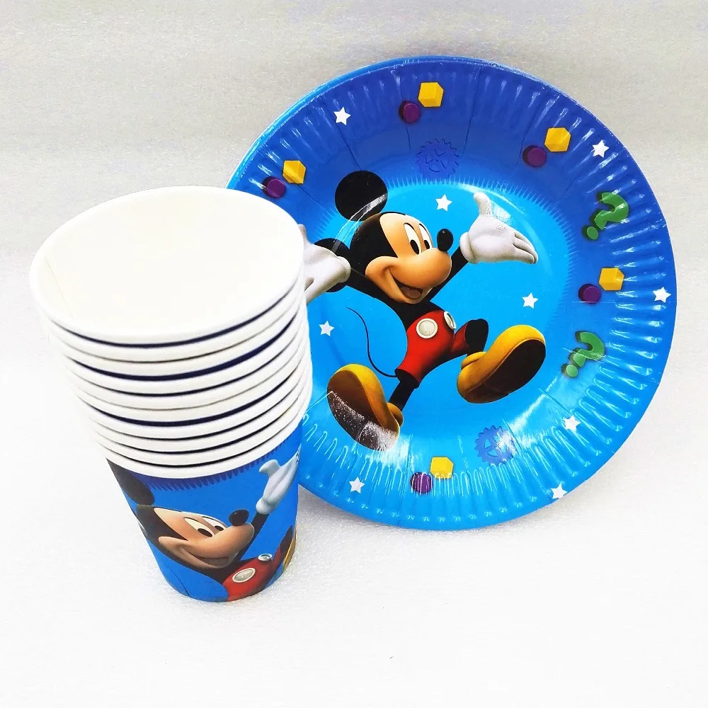 

20p/set Moana Mickey Minnie Mouse Avengers Minions Princess Superhero Plates Cup Party Supplies Decoration Tableware Favors