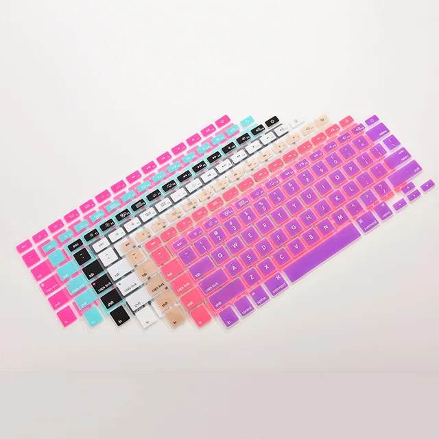 7 Candy Colors Silicone Keyboard Cover Sticker For Macbook Air 13 Pro 13 15 17 Protector Sticker Film 2