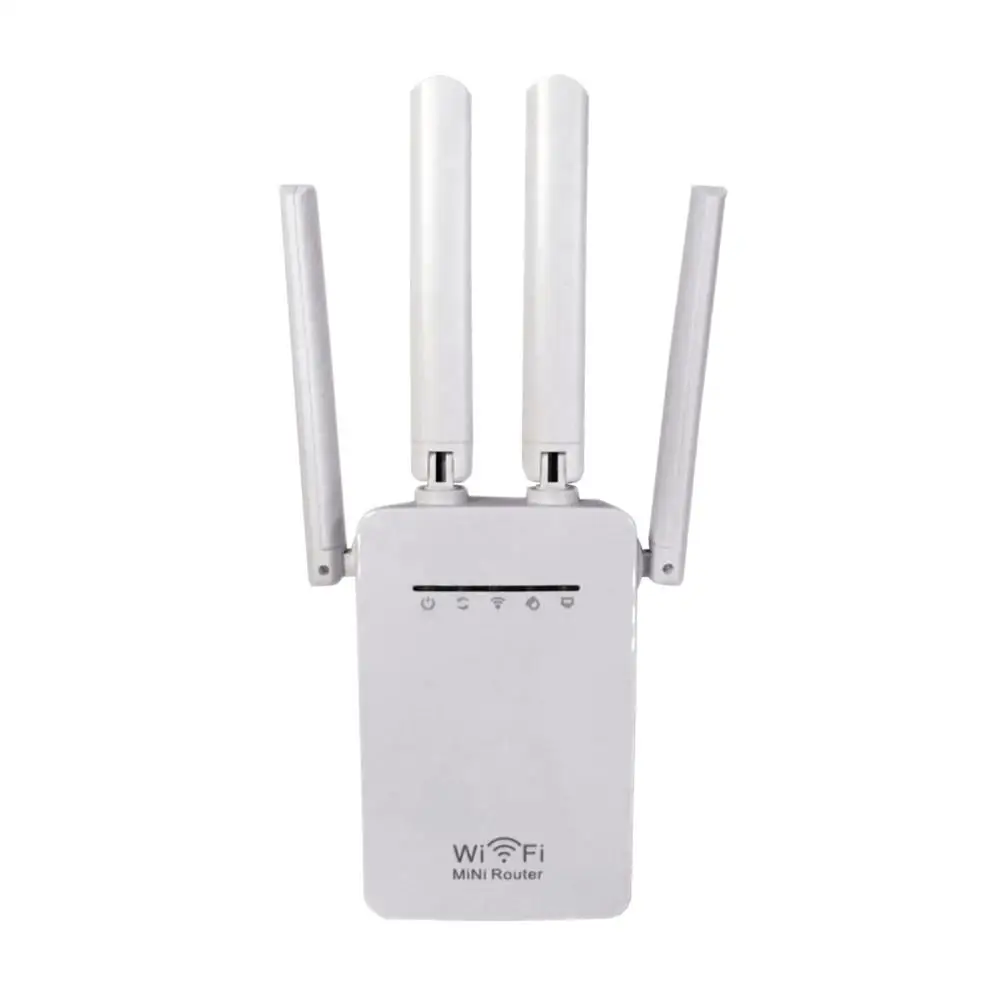 

1pc 2.4 / 5G 4-Antenna WIFI Range Extender 300Mbps Dual-BandWiFi Repeater Router with Network Cable