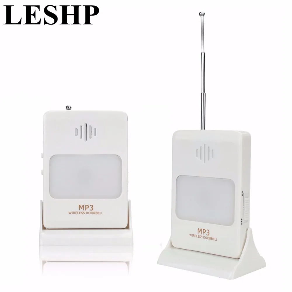 

LESHP Digital Wireless Doorbell 180 Degree Wide View Infrared Transmitter Receiver Long Range With LED MP3 For Shop Home Hotel