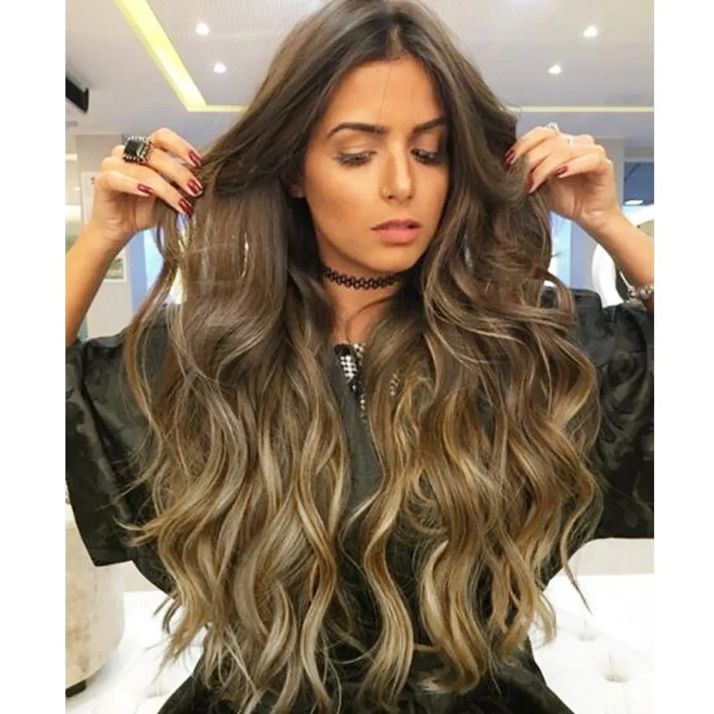 

70CM Sexy Lady Gradient Color Party Wig Long Straight Hair Mixed Colors Synthetic Wig 2U81018