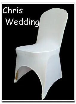 

50pcs/lot Lycra Chair Cover For Wedding Decortaion In White Color Russian Best Price