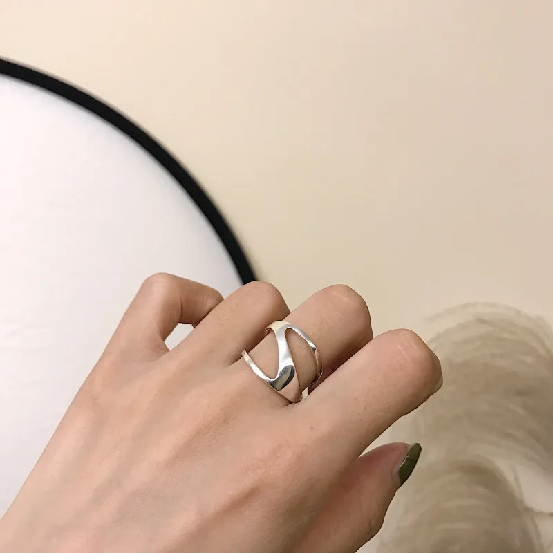 Silvology 925 пробы серебряные геометрические глянцевые широкие кольца Серебряные Элегантные креативные минималистичные кольца для женщин корейские ювелирные изделия