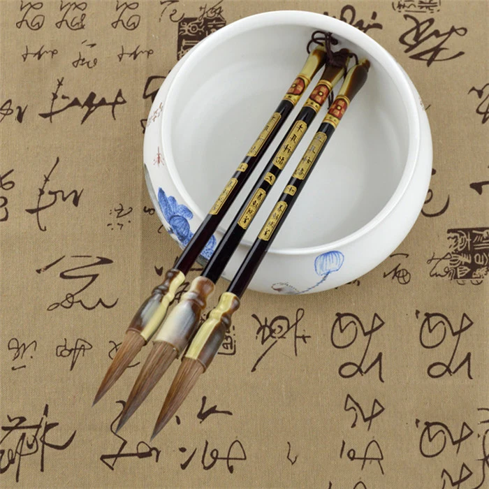 Wooden Writing Brushes Pen Weasel Hair Sheep Hair Traditional Ink Chinese Calligraphy Set For Painting Drawing Festival Couplets