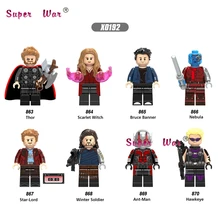 50 pcs Infinito Guerra Thor Homem-Formiga Soldado Inverno Bruce Banner Feiticeira Escarlate Nebulosa figura Hawkeye bloco de construção para brinquedos para crianças