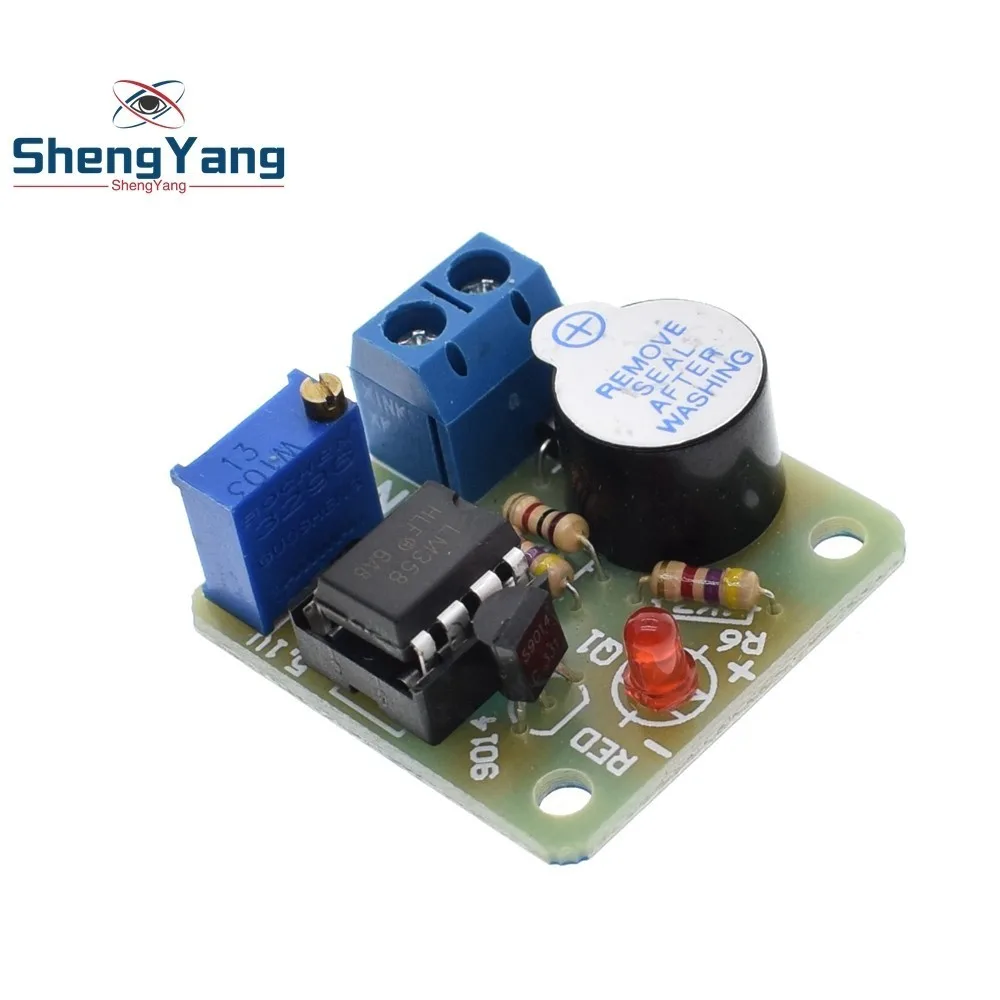 

12V LM358 Accumulator Sound Light Alarm Board Buzzer Prevent Over Discharge Controller Module Without Overvoltage Protection