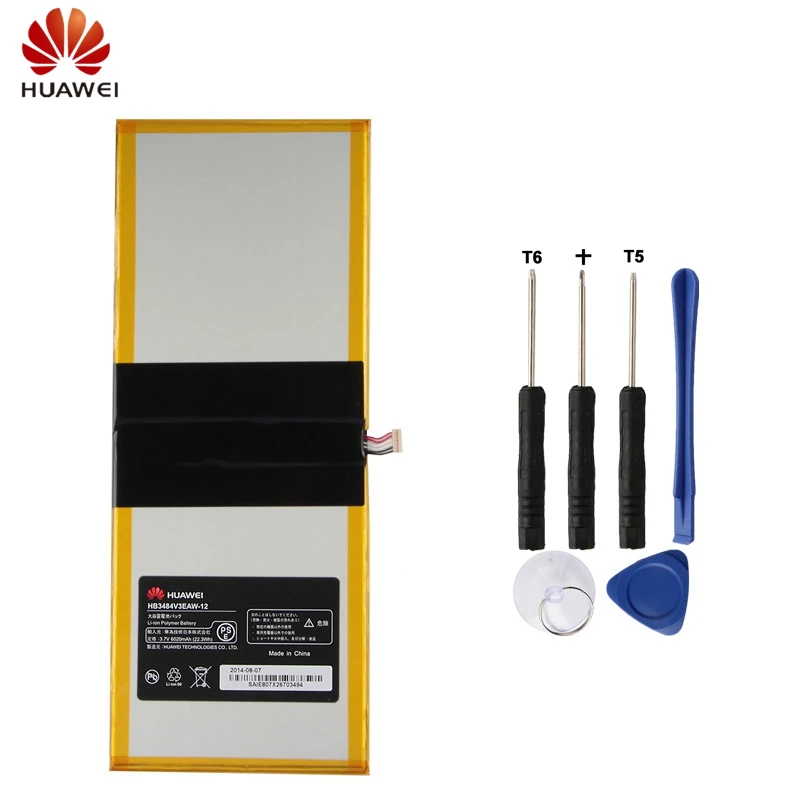 

HuaWei Original HB3484V3EAW-12 Battery For Huawei S10-231w S10-201u S10-231U Genuine Replacement Tablet Battery 6020mAh + Tools