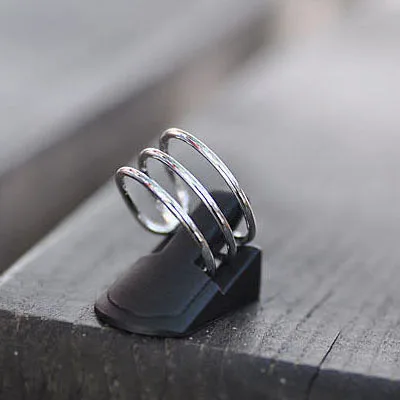 

Fashion 925 Sterling Silver Ring Three Round Simple Smooth Middle Ring Open Triple Ring For Women Jewelry