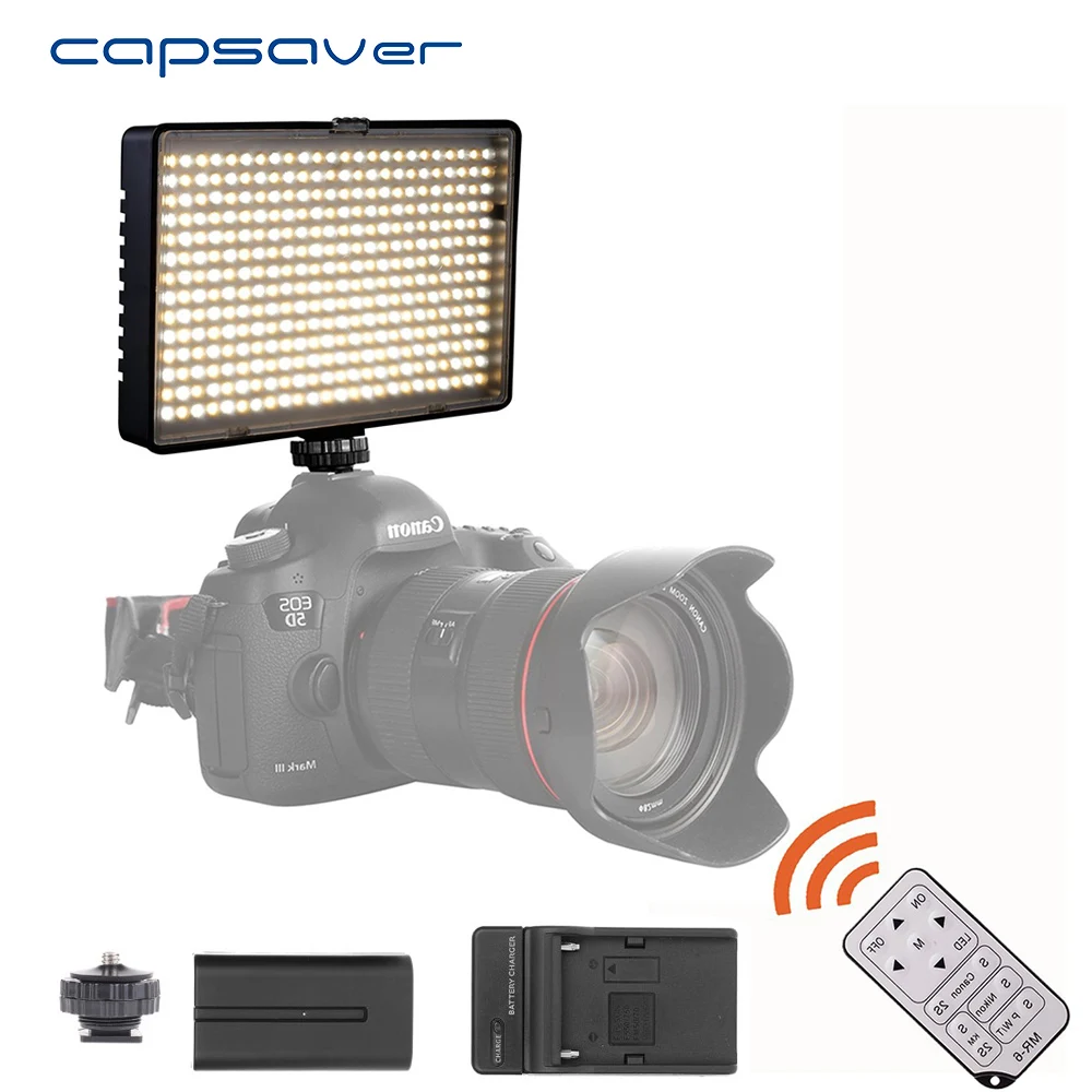 

capsaver TL-336AS LED Video Light Photographic Lighting Dimmable 3200K-5500K Remote Control Hand-held LED Studio Light Lamp