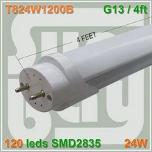 100pcs/lot free shipping Super Bright 120leds SMD2835 24W 4FT LED TUBE T8 lamp 4feet 1200mm 24W G13 high lumens high quality