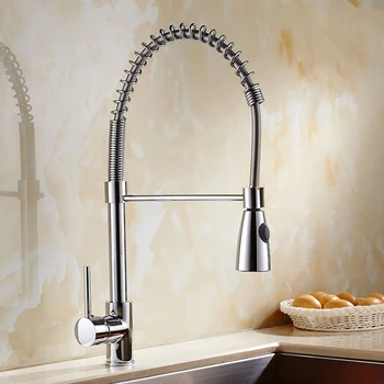 

Kitchen Faucet Deck Mounted Mixer Tap 360 Degree Rotation Stream Sprayer Nozzle Kitchen Sink Hot Cold Taps