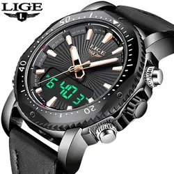 Новинка 2019 года LIGE для мужчин s часы лучший бренд класса люкс для мужчин аналоговый цифровой кварцевые часы для мужчин спортивные
