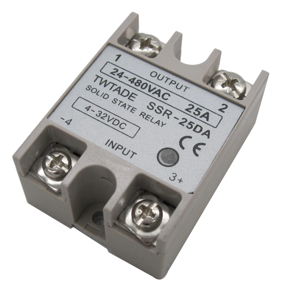 

High-quality Single Phase Solid State Relay SSR-25DA 25A Module 3-32V DC To 24-480V AC SSR-25 DA SSR 25A