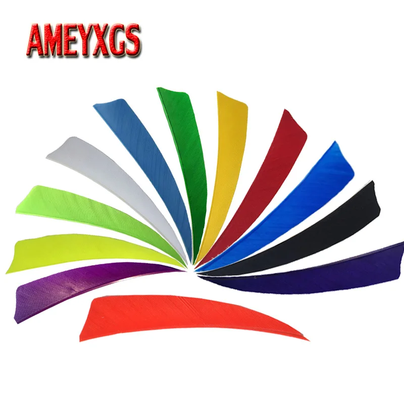

50pcs Archery 4inch Arrow Feathers Shield-shape Natural Turkey Feather Right Wing For Bow And Arrow Hunting Shooting Accessories