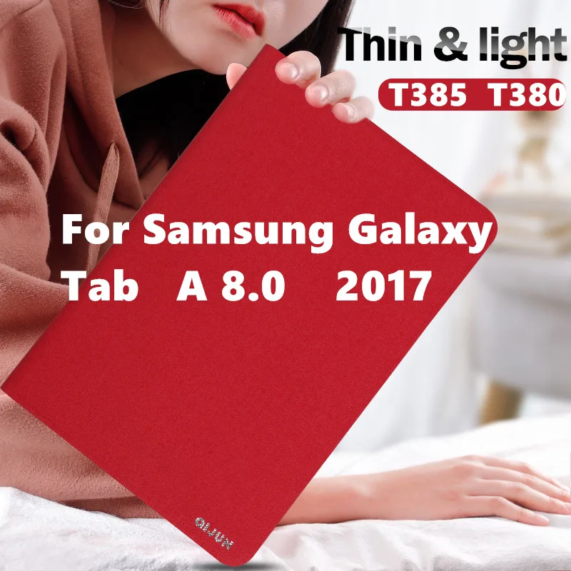 Чехол-книжка для Samsung Galaxy Tab A 8 0 2017 дюйма тонкий Чехол-подставка из искусственной