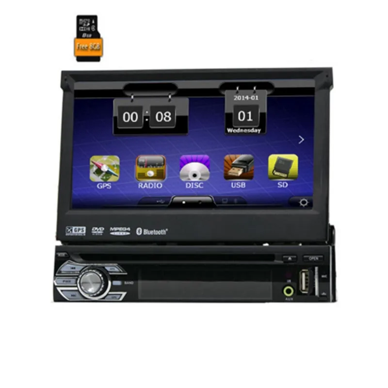 7 &quot1 Din WCE автомобильный DVD плеер GPS навигация Универсальная съемная передняя
