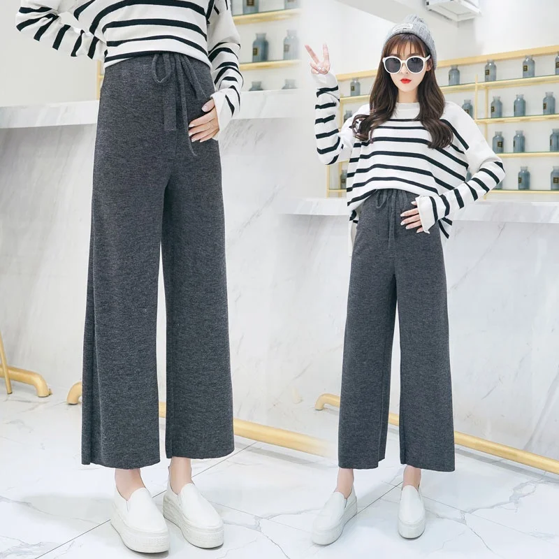 New spring and autumn wide-leg pants tide mom fashion wear straight loose pregnant women pants stomach lift pants