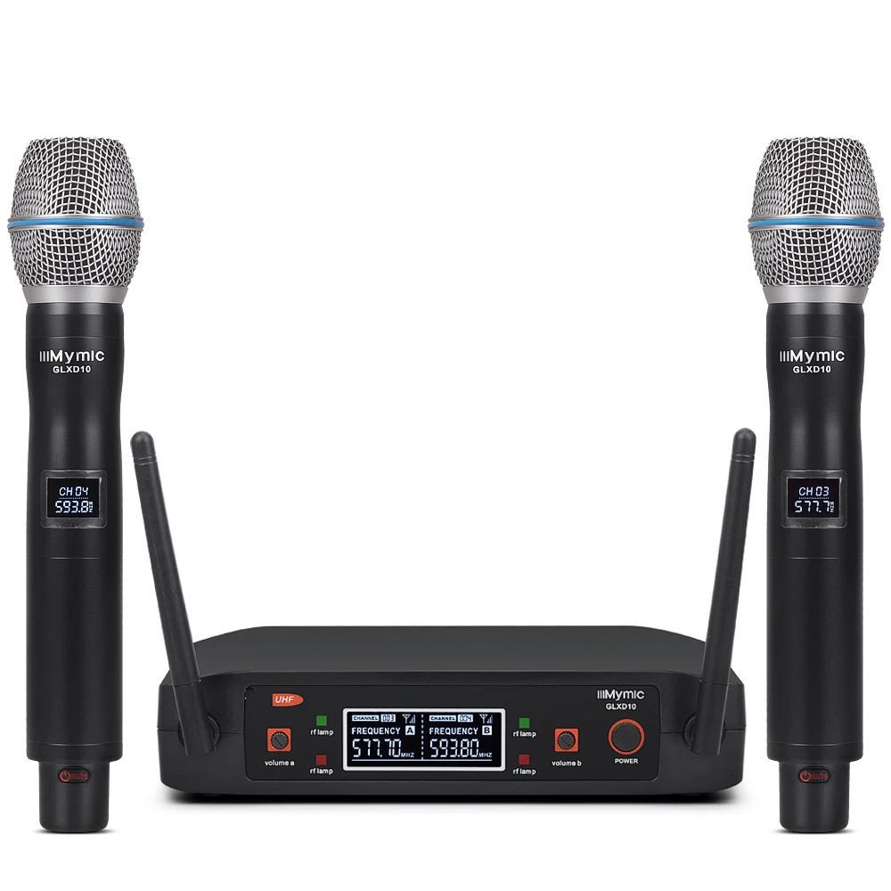Glxd10 Uhf 2 Channels Fixed Frequency Wireless Microphone System Dual